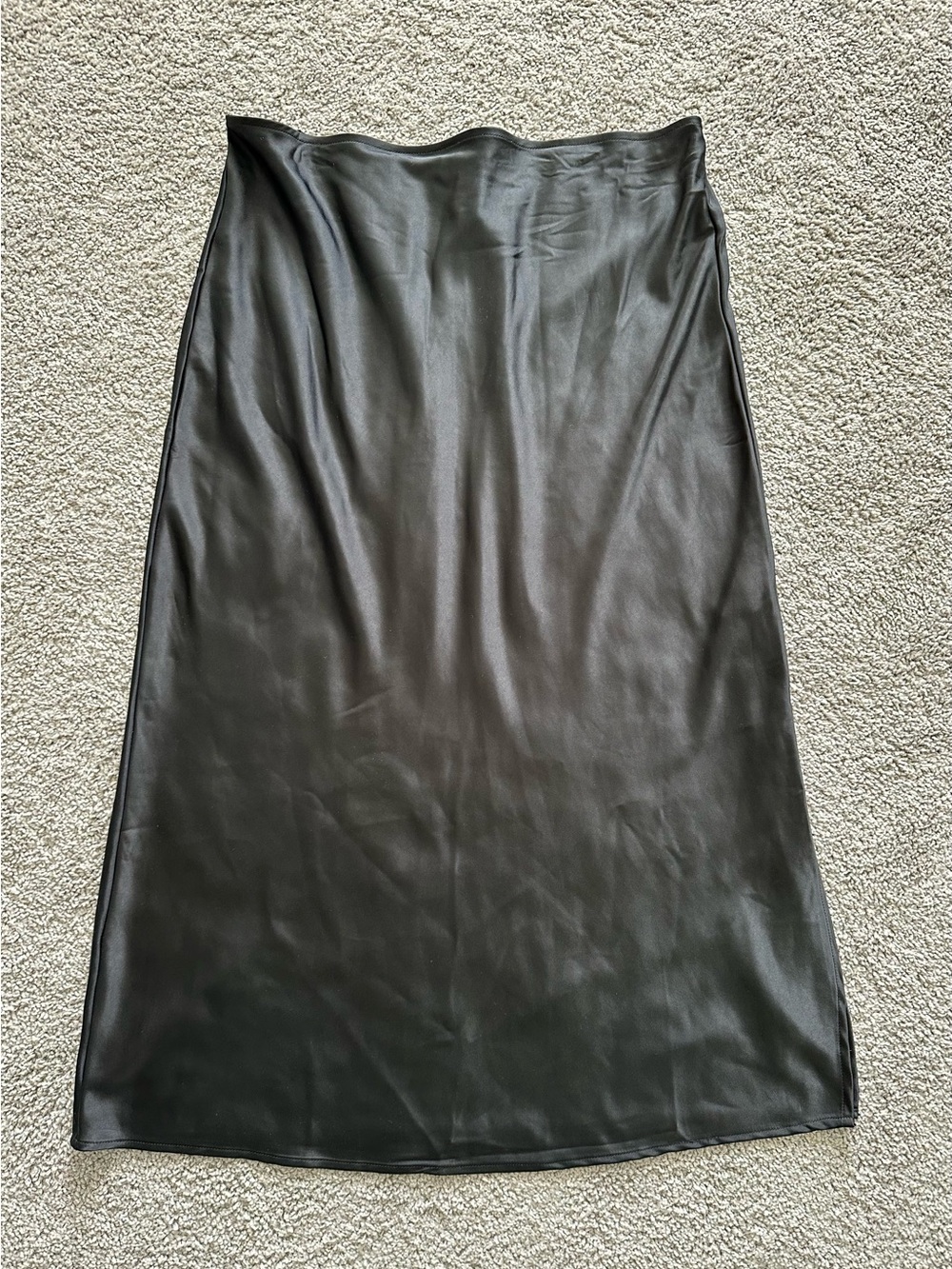 Women’s Black Satin Maxi Skirt